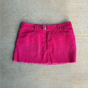 Y2K Wet Seal Stylish Pink Corduroy Skirt